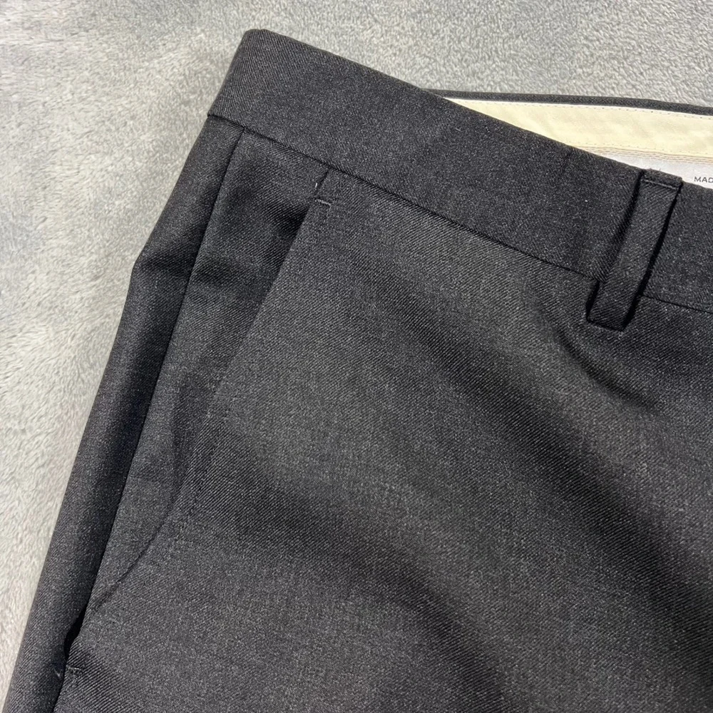 Santorelli Romeo Dress Pants Mens 38x28 Charcoal Grey‎ Good Italian Virgin Wool